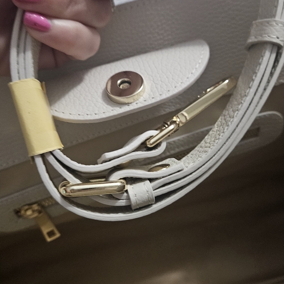 CLAUDIA FIRENZE Made In Italy Leather Pebbled Crossbody/hand Bag. White. NWT - Picture 5 of 16